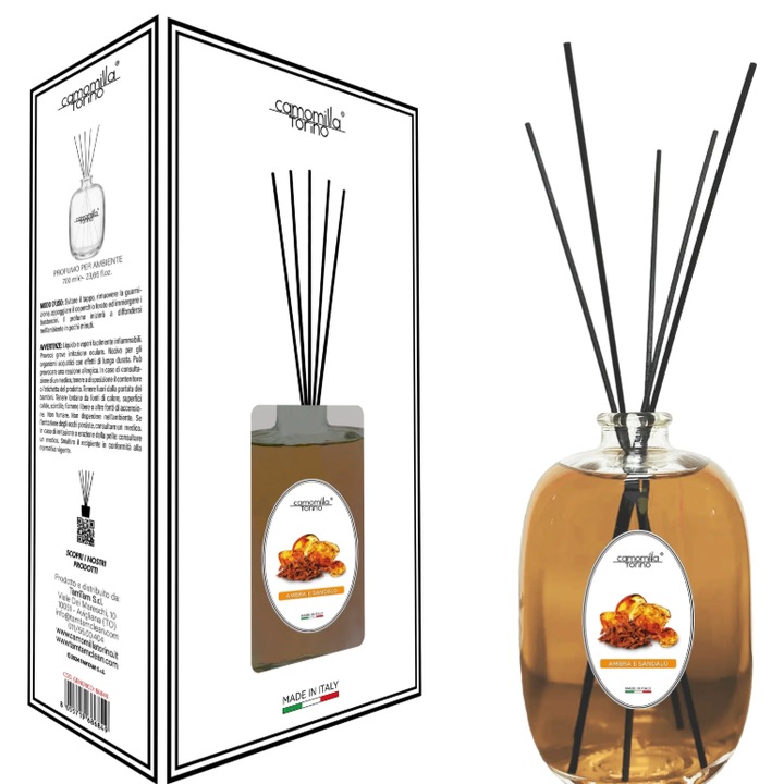 Odorizant camera Camomilla Stone, Ambra si Lemn de Santal, 700ml