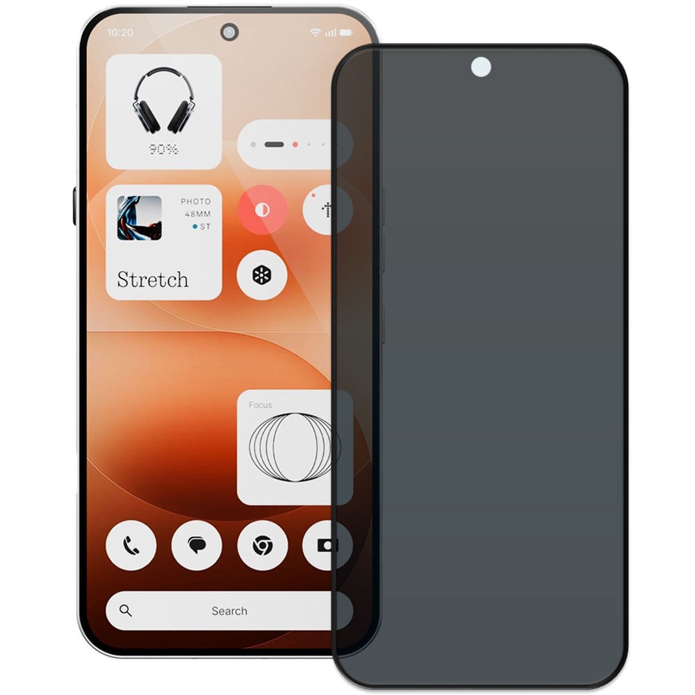 Folie din sticla securizata pentru Nothing Phone (4a) Pro, HAMSTERBOX Privacy Shield, Protectie completa ecran, Full face, Aplicare rapida, Case Friendly, Negru