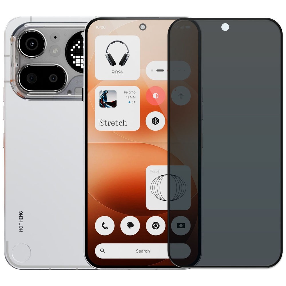Folie din sticla securizata pentru Nothing Phone (4a) Pro, HAMSTERBOX Privacy Shield, Protectie completa ecran, Full face, Aplicare rapida, Case Friendly, Negru