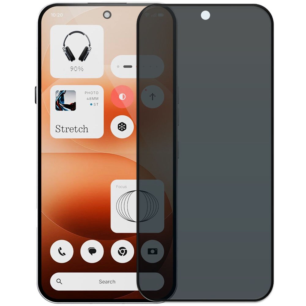 Folie din sticla securizata pentru Nothing Phone (4a) Pro, HAMSTERBOX Privacy Shield, Protectie completa ecran, Full face, Aplicare rapida, Case Friendly, Negru