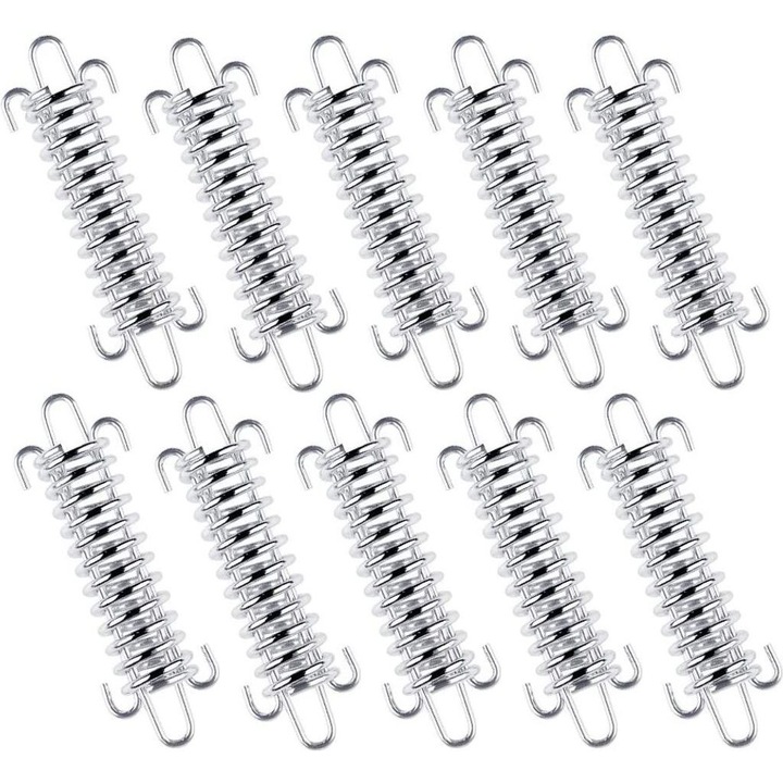 Set 10 arcuri de tensiune pentru corturi, argintii, 11.5x3.5cm