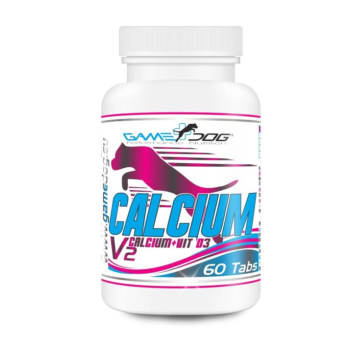Suplimente nutritive pentru animale, Game Dog, Calciu+D3 V2, 60 tablete