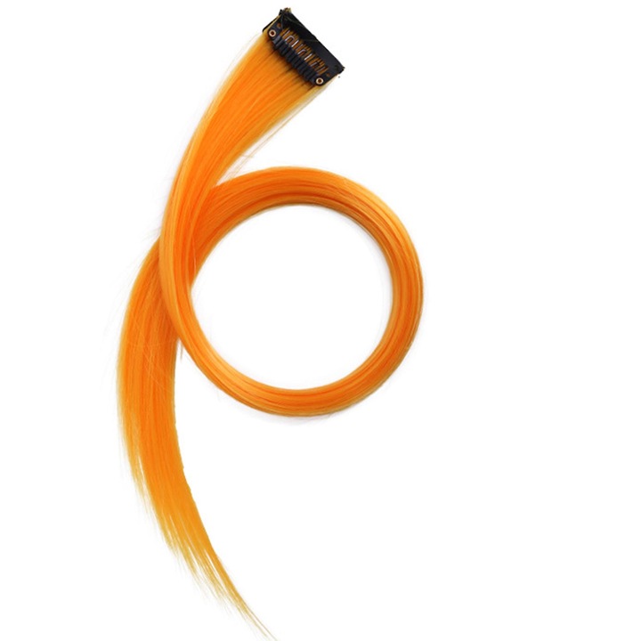 Peruca sintetica lunga, neagra cu suvite gri, 55cm, pentru toate tonurile de piele, set ajustabil