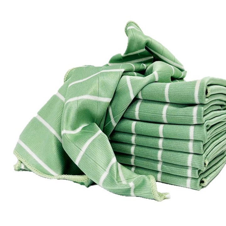 Set 5 lavete din fibra de bambus, 40x40cm, absorbante, pentru curatenie acasa si baie