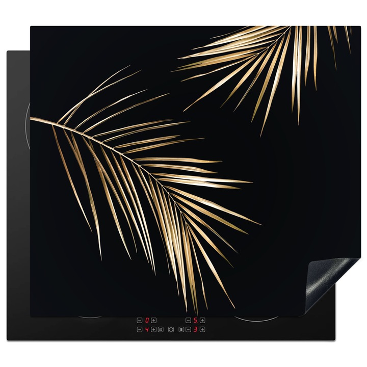 Protecție plită inducție OnlyWow, decor bucătărie Gold 59x52cm, rezistentă la apă, antizgârieturi