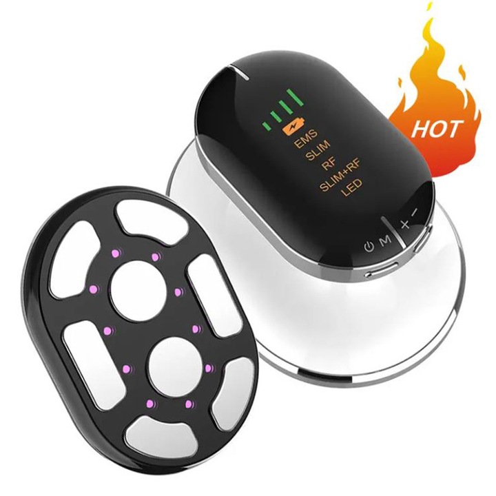 Masajer electric anti-celulita 4 in 1, alb, compact, pentru modelare corporala