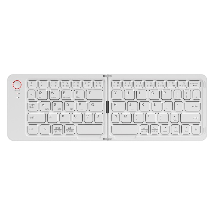 Tastatura pliabila wireless, Bluetooth, ultra-subtire, 30x11x1cm, 200g, set portabil