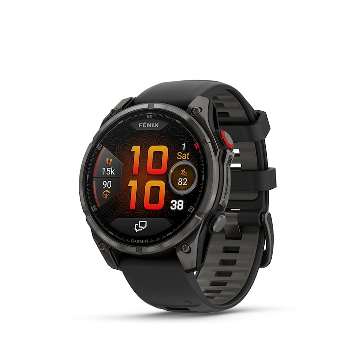 Smartwatch Garmin epix Pro (Gen 2), 51mm, curea silicon Neagra, Glass, Slate Grey