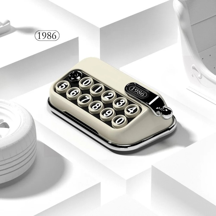 Suport auto retro tipar, set 1 bucata, design clasic, plastic, 8.6x5.5x3cm