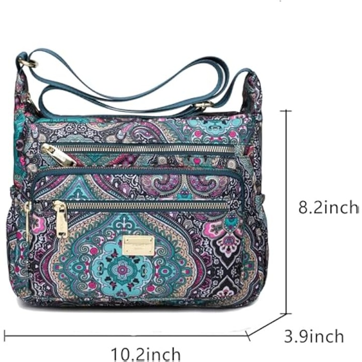 Geanta de umar pentru femei, design spatios, 10 buzunare, impermeabila, 10.2x3.9x8.2 in