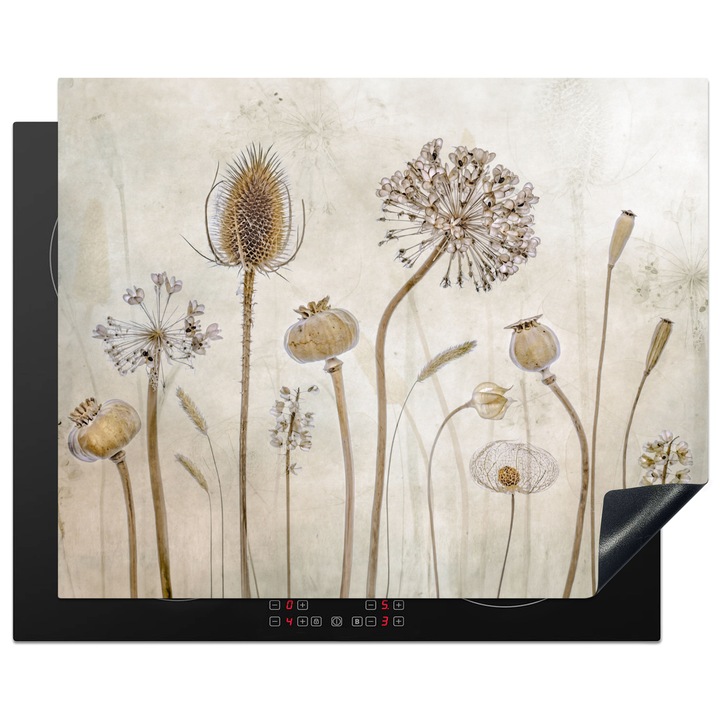 Защита за индукционен плот, Защита за готварска печка, Покритие за плот, Против надраскване, Декор за кухня Бежов 65x52 см