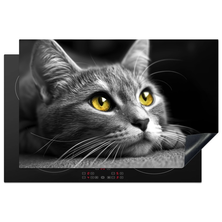 Protectie pentru plita inductie, Protectie aragaz, Acoperitor plita, Antizgarieturi, Decor bucatarie Gri 81.2x52 cm