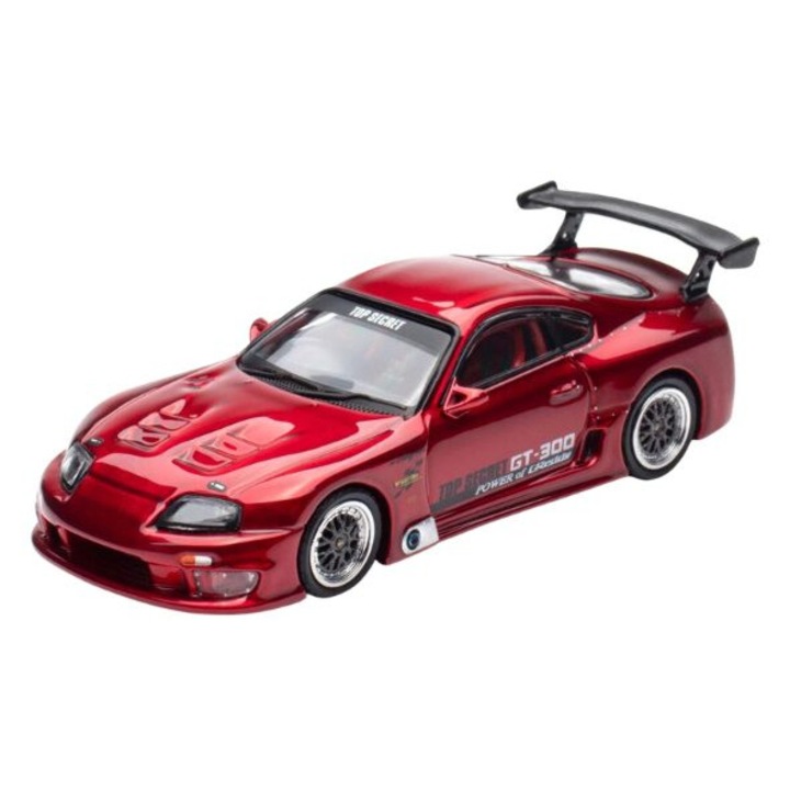 Модел на автомобил Toyota Supra (A80) Top Secret в червено, мащаб 1:64, Inno64