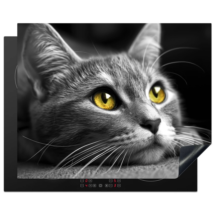 Защита за индукционен плот, Защита за готварска печка, Покритие за плот, Против надраскване, Декор за кухня Сив 65x52 см