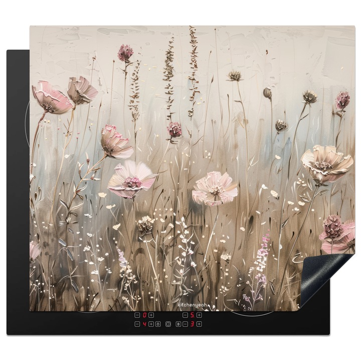 Защита за индукционен плот, OnlyWow, против надраскване, бежов, 59x51см