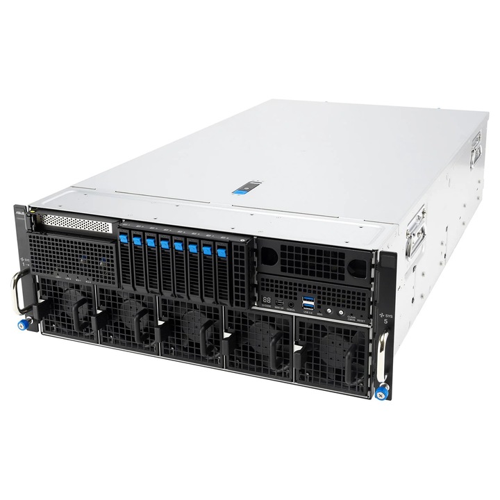 Шаси за рак Asus ESC8000A-E13P, 4U, LGA 6096, сребристо/черно, 1 бр