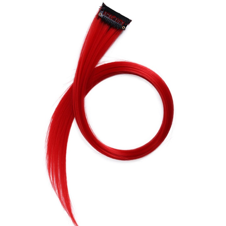 Peruca sintetica lunga, neagra cu suvite gri, 55cm, pentru toate tonurile de piele, set surpriza inclus