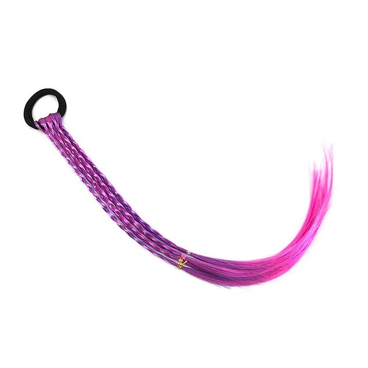 Peruca impletita pentru fete, dreadlocks naturale, multicolor, 40x3x1cm