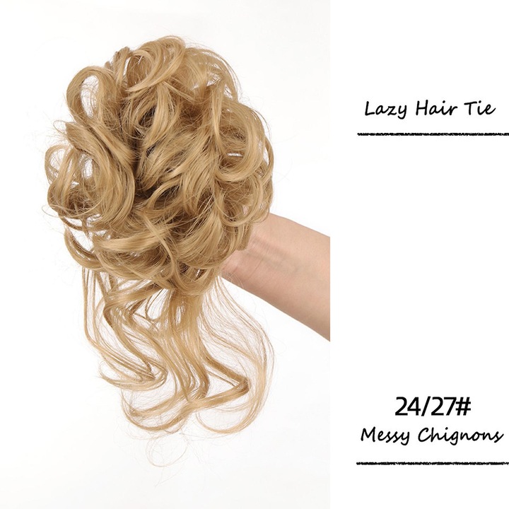 Piesa de par tip coc messy, 20x8cm, elastic, multicolor, set accesorii par