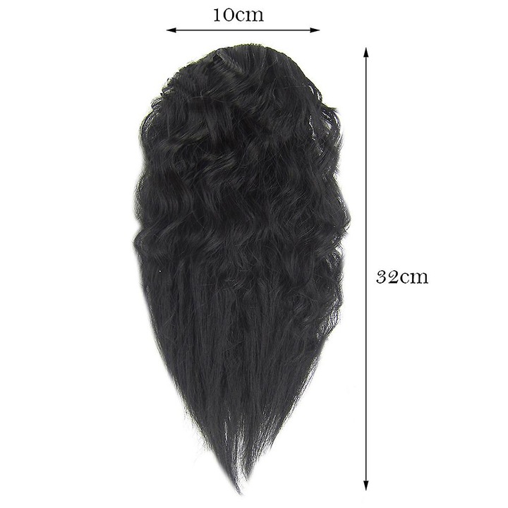 Peruca sintetica scurta, 10x32cm, par ondulat, multicolor