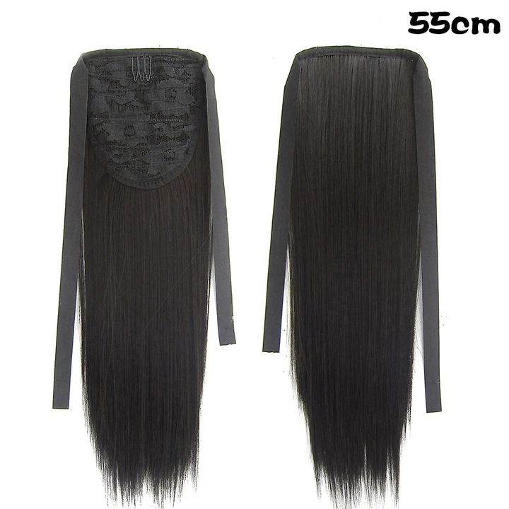 Peruca sintetica lunga drept, 55cm, multicolor, pentru par scurt si lung