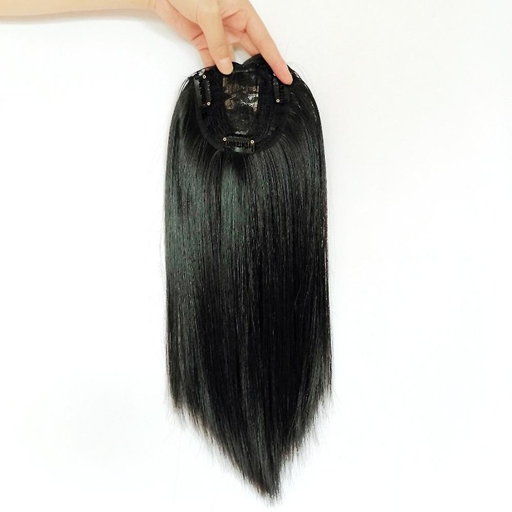 Peruca neagra dreapta, 35cm, usor de intretinut, fara miros, pentru petreceri