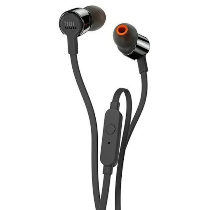 Casti in-ear JBL Tune 210, cu fir, cu microfon si telecomanda, jack 3.5mm, negru, 1 buc