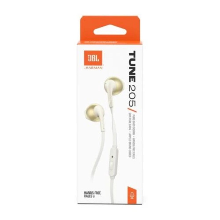 Casti cu fir intraauriculare JBL Tune 205 Auriu EU