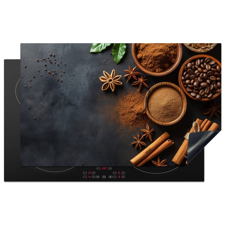 Защита за индукционен плот, Защита за готварска печка, Покритие за плот, Против надраскване, Декор за кухня Тъмнокафяв 83x51 см