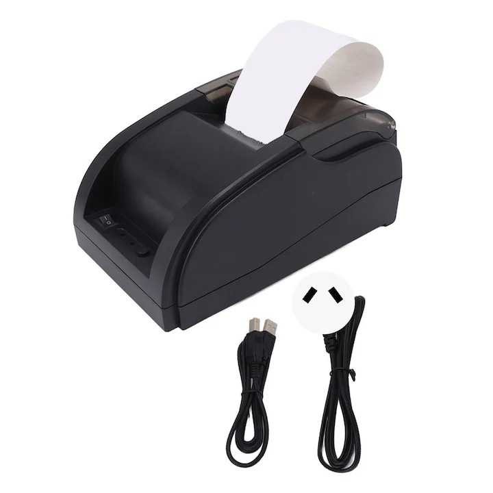 Термичен принтер 58 мм, USB + Bluetooth, компактен дизайн, ЕС адаптер