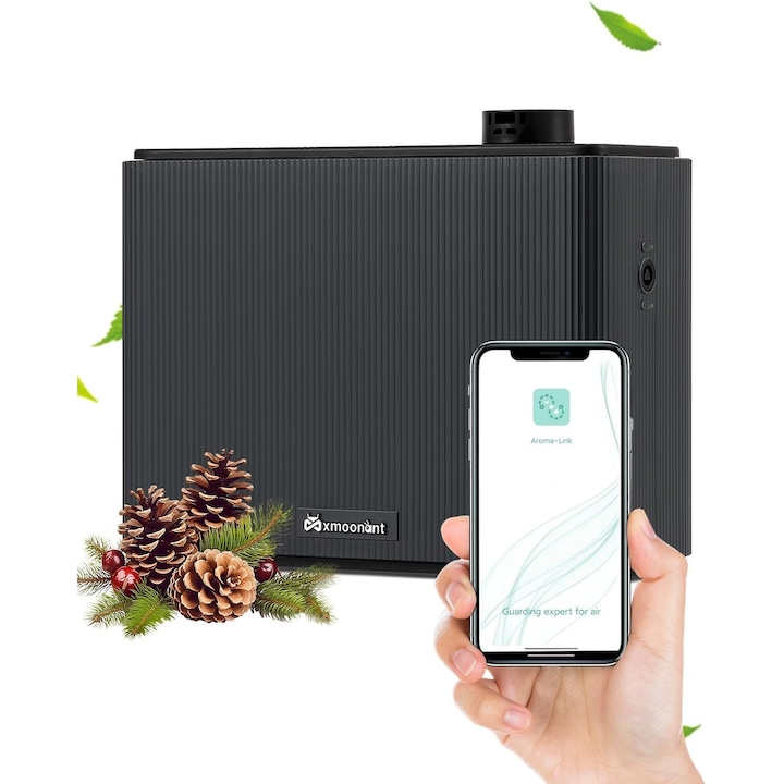 Difuzor profesional parfum ambiental Mxmoonant Smart Scent, cold atomization fara apa, control APP, 4000 m³, rezervor 1000 ml, compatibil HVAC – HoReCa