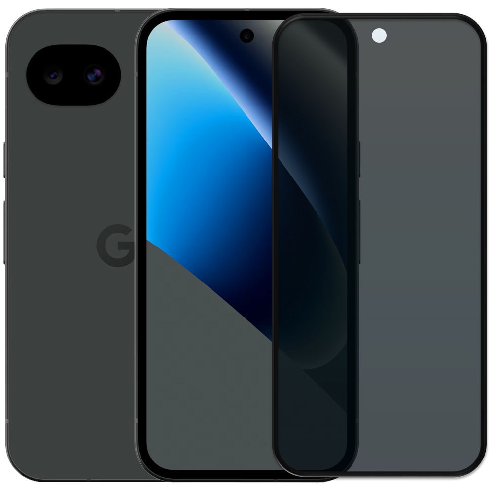 Folie din sticla securizata pentru Google Pixel 10a, HAMSTERBOX Privacy Shield, Protectie completa ecran, Full face, Aplicare rapida, Case Friendly, Negru
