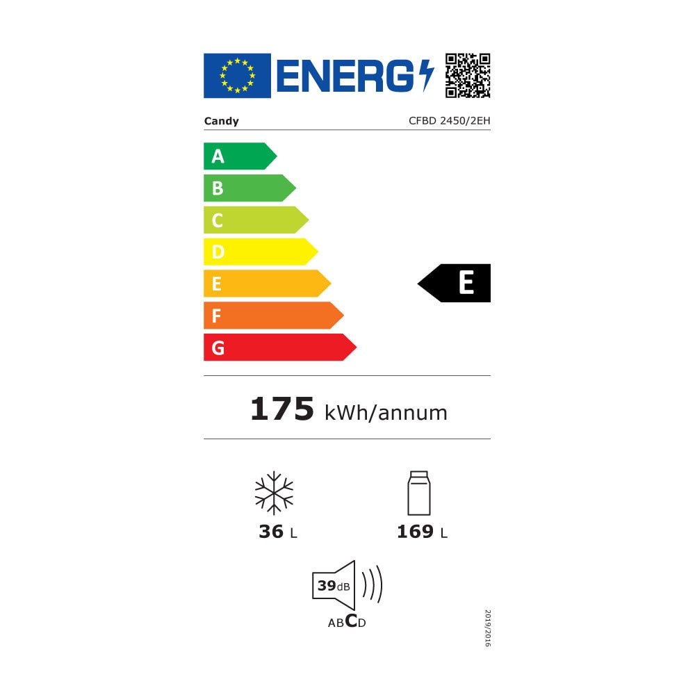Frigider cu 2 usi incorporabil Candy CFBD 2450/2EH, Static, Congelare rapida, Autodezghetare, Iluminare LED, Control mecanic, Usi reversibile, H 145 cm, 205 l, Clasa E, Alb