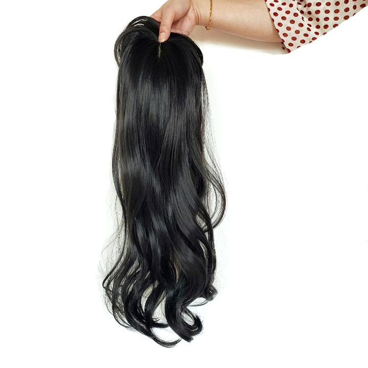 Clip-on extensie de par neagra, 45cm, usor de aplicat, aspect natural, set