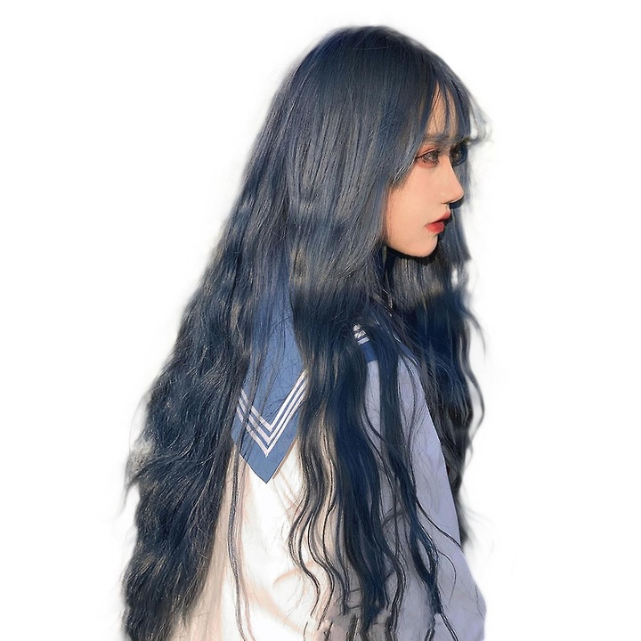 Peruca sintetica lunga ondulata, 68cm, multicolor, set 1 bucata