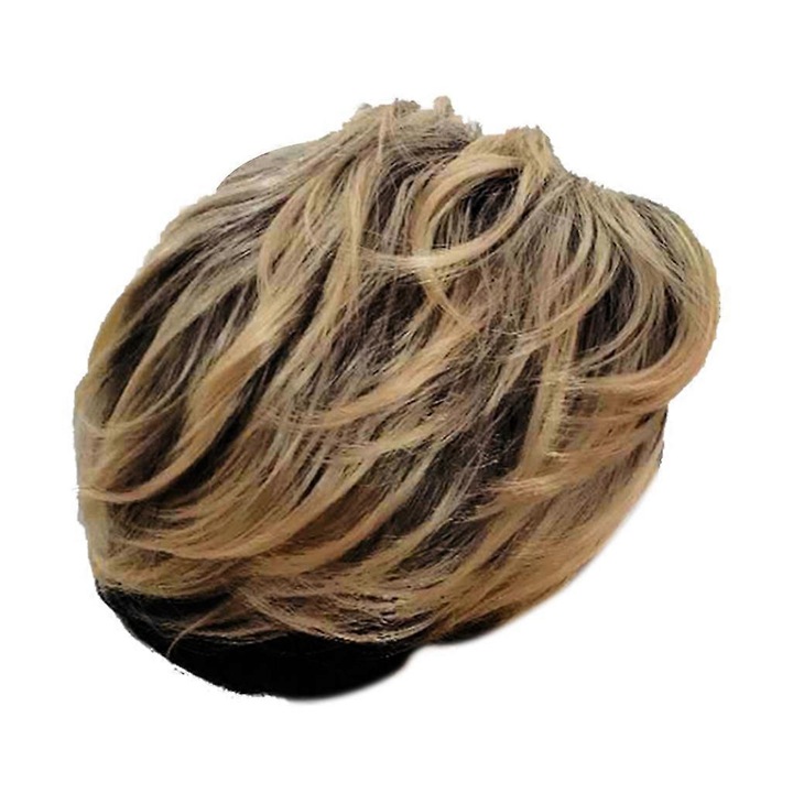 Peruca sintetica scurta ondulata, 28cm, neagra, pentru femei