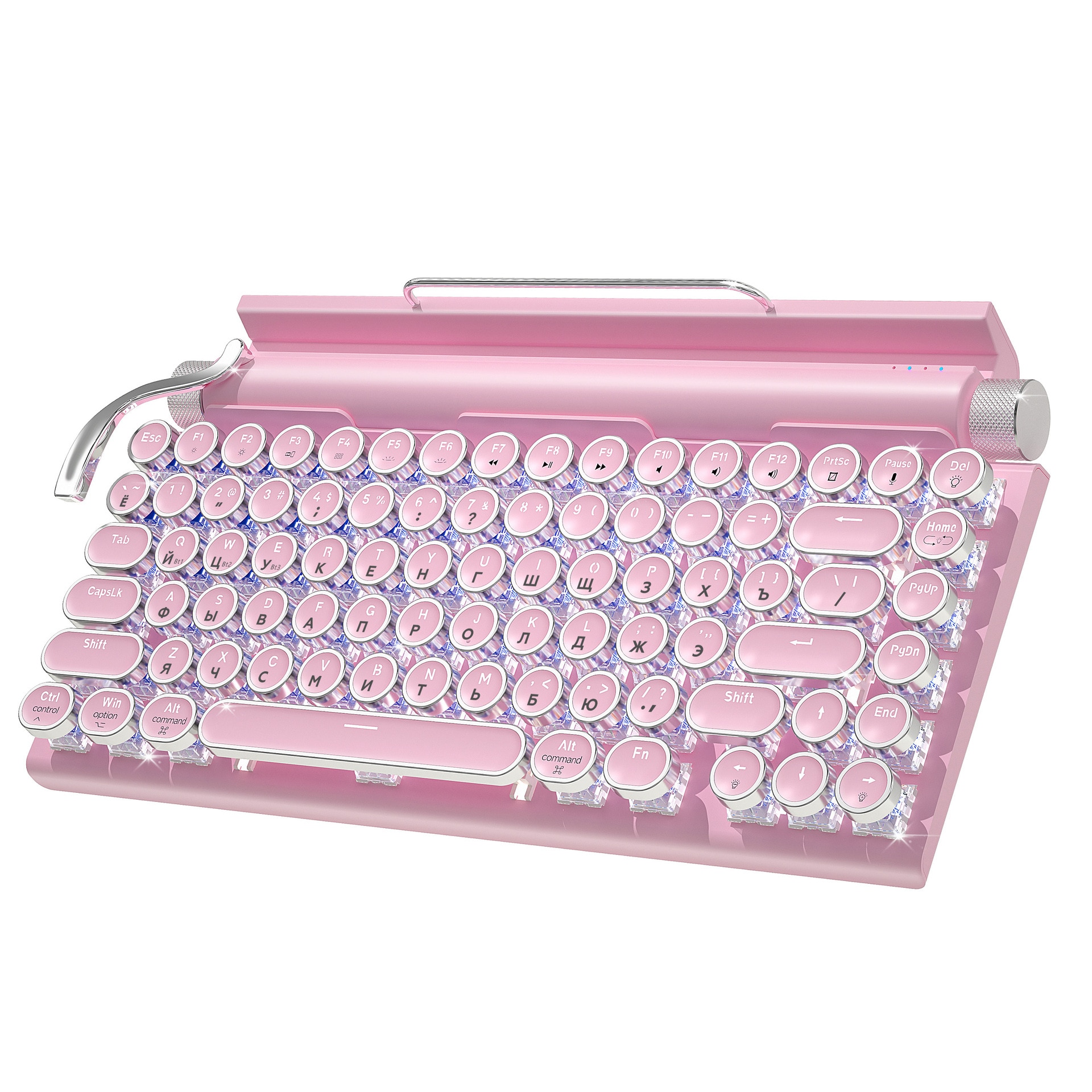 Tastatura mecanica retro punk, comutatoare albastre hot-swap