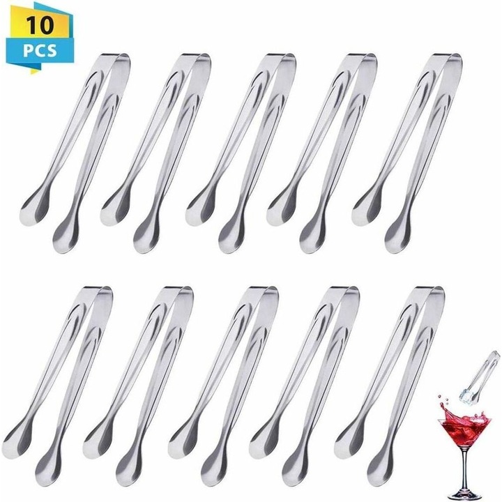 Set 10 clesti zahar inox 11x1.7cm, argintiu
