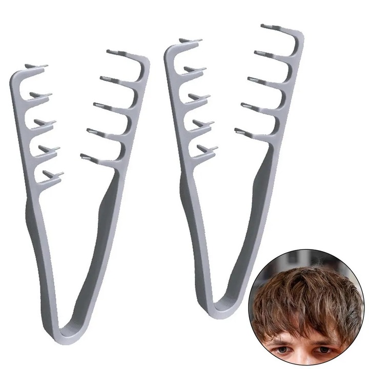 Set perii de par, perie cu dinti rari, design pliabil, material carbon, usor de utilizat