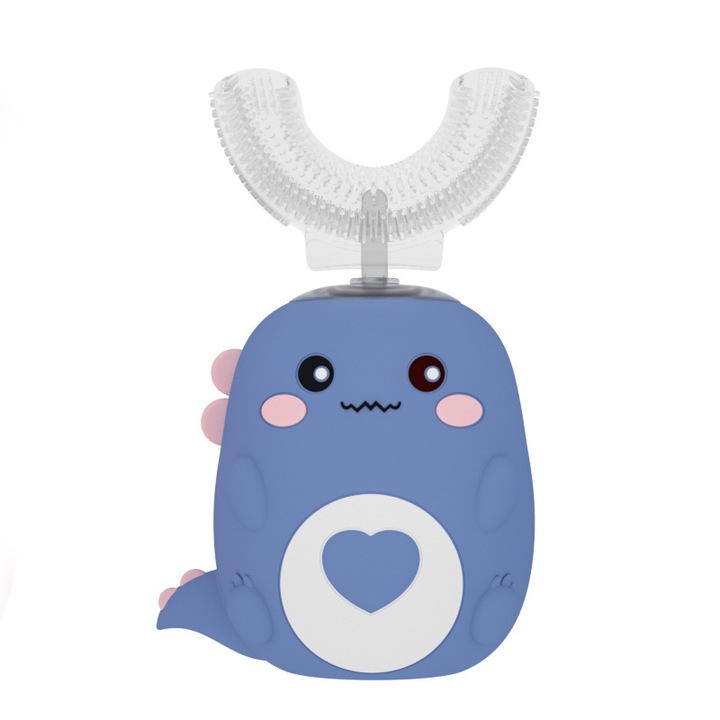 Periuta de dinti electrica U, design dinozaur, waterproof, 7-12 ani