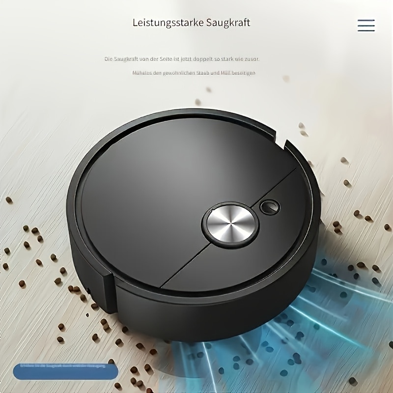 Aspirator robotic ultra-mini, design compact, filtrare de inalta eficienta, roz