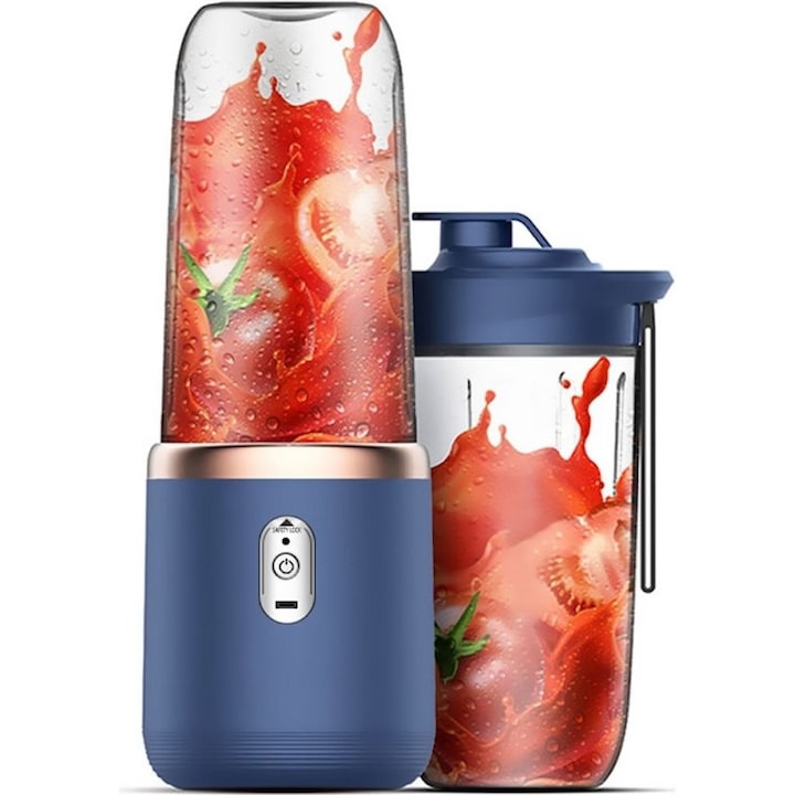 Blendere portabile, 400ml, cu 6 lame din otel inoxidabil, set de 2 bucati