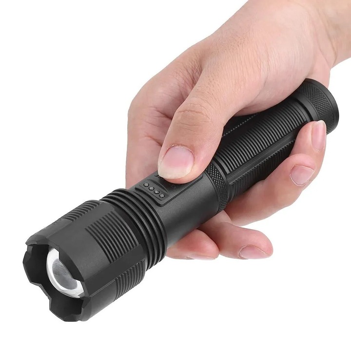 Hordozható lámpa 800 lumen, 15W, LED, 5 üzemmód, vízálló, kompakt méretek