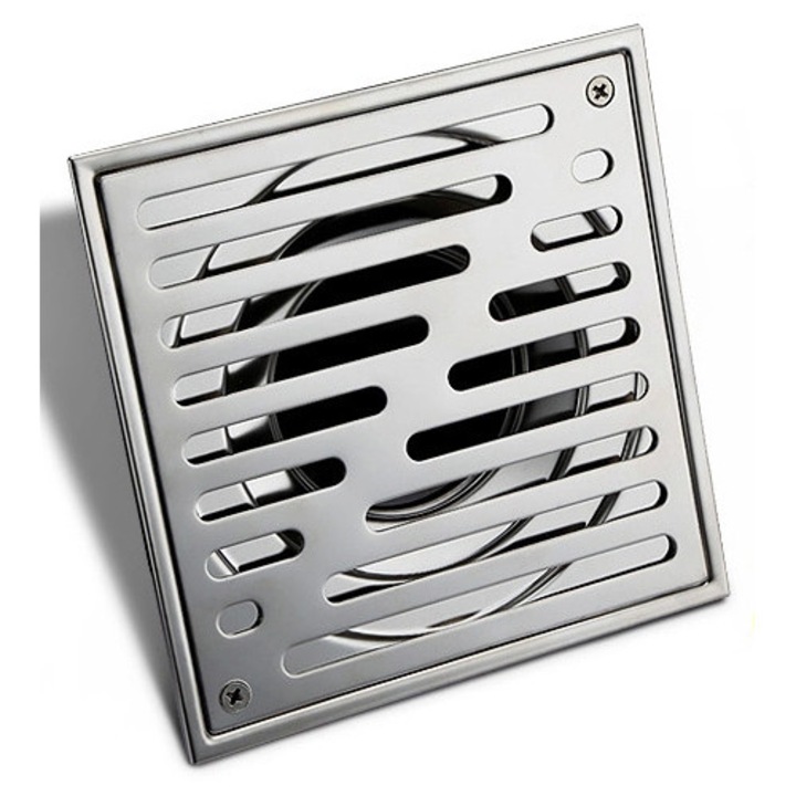 Sistem de scurgere, 150x150mm, inox, cu filtru, pentru baie, interior/exterior