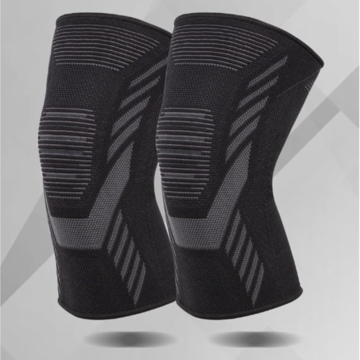 Set 2 bucati, aparatori genunchi din silicon pentru sport, marimea M, circumferinta piciorului 43-48cm, negru
