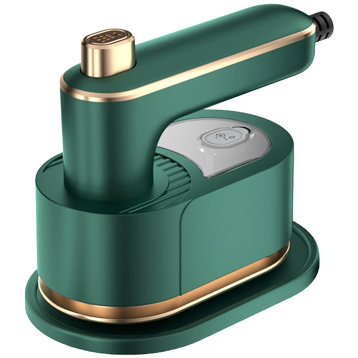 Fier de calcat mini, 40W, portabil, suporta calcare umeda si uscata, verde, compact