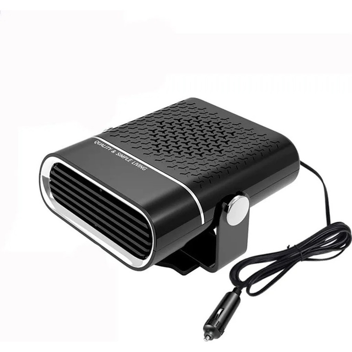 Incalzitor portabil 12V 120W pentru masina, 2 in 1, cu ajustabilitate 360°, 14.5x10.5x8cm
