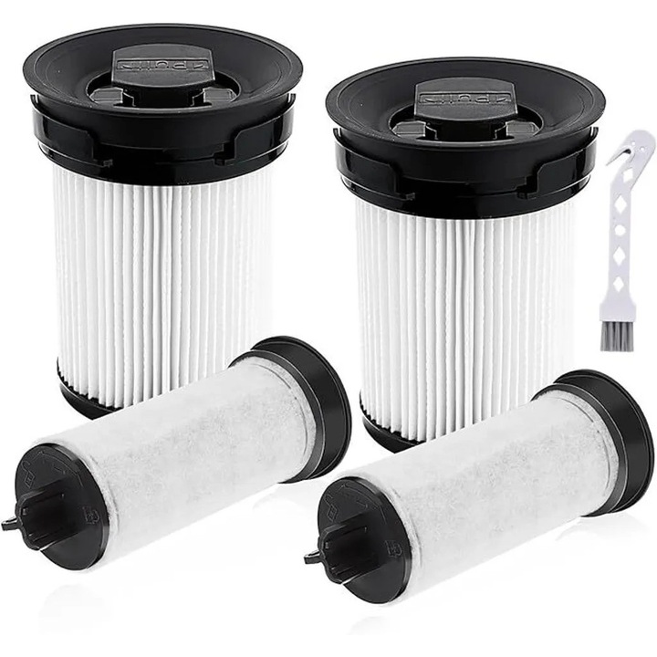 Set 2 filtre HEPA de schimb pentru aspiratoare Miele TriFlex, filtre de protectie motor, perie de curatare