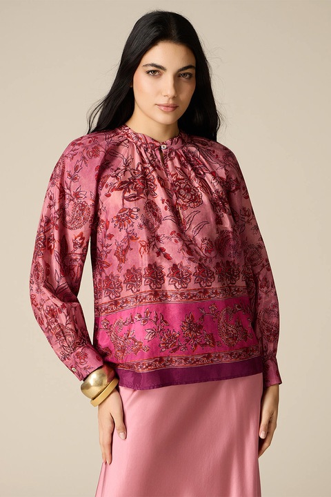 Oltre, Bluza cu imprimeu paisley, Rosu/Roz fandango
