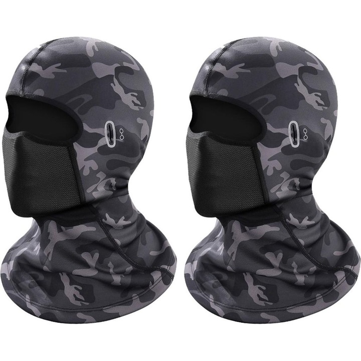 Set de 2 baticuri de iarna unisex pentru schi, captuseala din catifea, culoare neagra